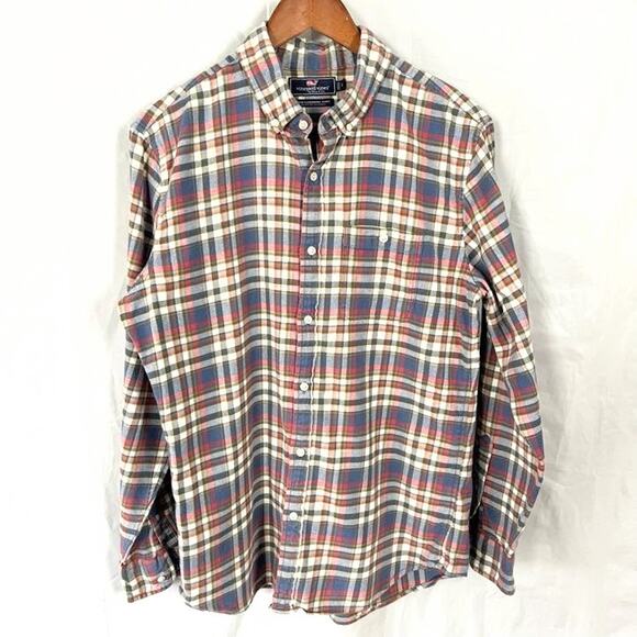 Vineyard Vines Slim Longshore Shirt Flannel Plaid Men's sz large - Picture 1 of 6